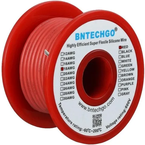Vista 53 de BNTECHGO Alambre de silicona de calibre 16 rojo y negro cada 25 pies 2 Alambre de silicona calibre 16 rojo y negro
