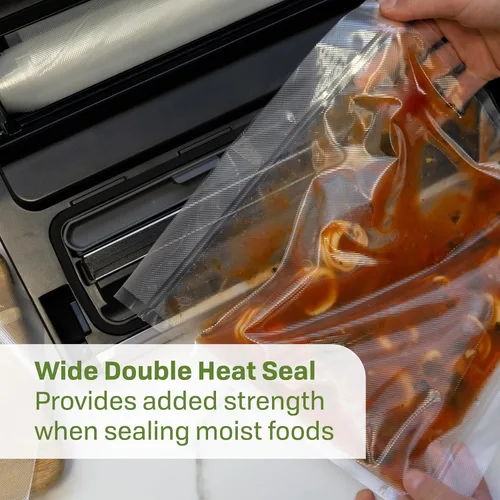 Vista 5 de Nesco Kit de sellador al vacío premium con LiquidLock, incluye una gran variedad de bolsas y rollos VS-22LB, función de sellado de recipiente