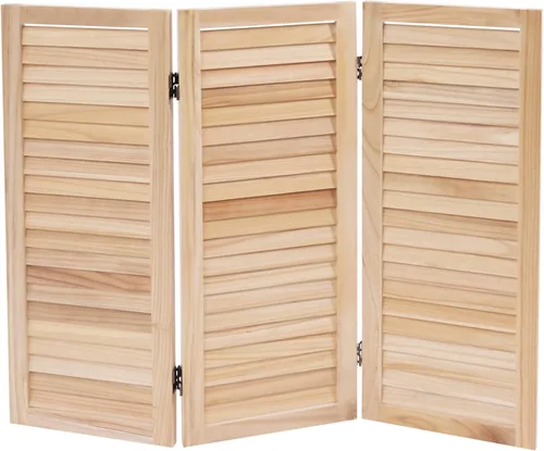 Vista 10 de Pantalla divisora de habitación de 3 paneles, pantalla corta de madera de privacidad independiente, divisores y divisores plegables para el hogar