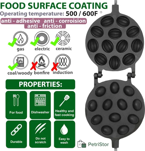 Vista 2 de Fabricante de moldes para galletas de nuez 12 antiadherente - Fabricante de moldes Oreshki - Moldes para galletas de nuez - Орешница ruso
