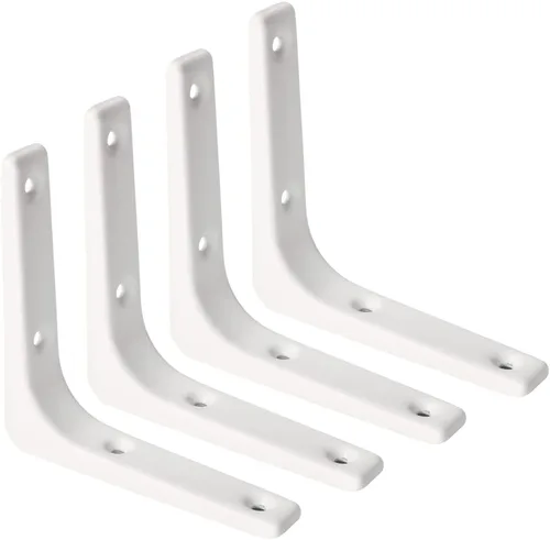 Vista 13 de SAYAYO 2 piezas de soporte de estante de pared de hierro, soporte de estante resistente de 4 x 4 pulgadas, soporte de ángulo de articulación Negro