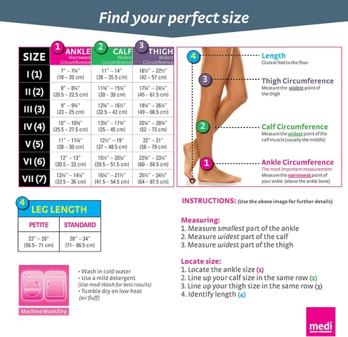 Vista 6 de mediven Plus para hombres y mujeres, 30-40 mmHg, medias de compresión, punta abierta