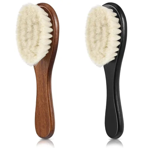 Vista 9 de Shappy 2 piezas de cepillo de peluquero para hombre, cepillo de barba para el cuello, herramienta de aseo suave con mango de madera para kits