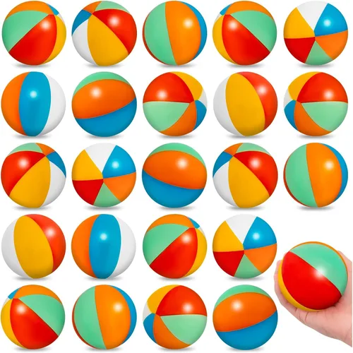 Vista 8 de CLESDF Mini bolas de estrés para la playa para niños, 36 bolas de espuma de alivio del estrés del arco iris, juego de piscina, pelotas deportivas