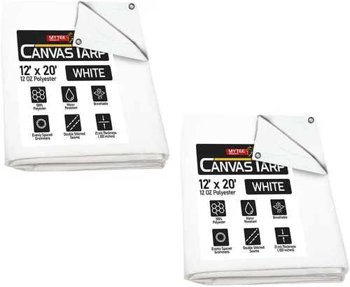 Vista 72 de Mytee Products Lona de lona marrón oscuro de 6 x 8 pies de 12 onzas, resistente al agua y transpirable, lonas resistentes, cubierta de lona