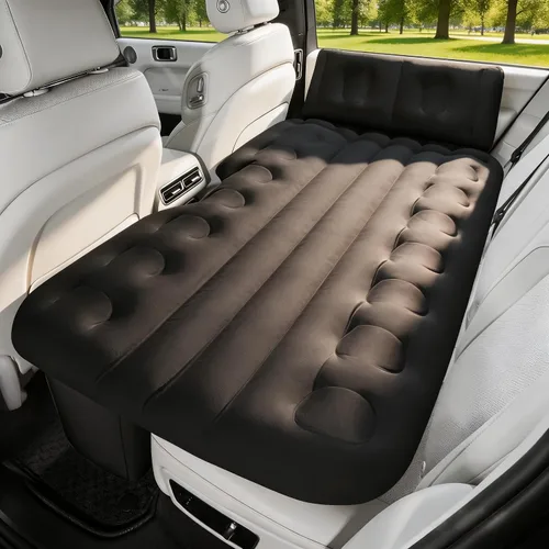 BEBAS Colchón de aire de coche Cama de asiento trasero de una pieza Negro
