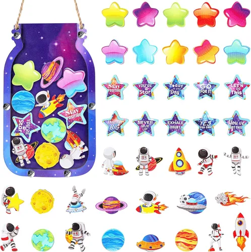 Vista 10 de Treela Tabla de recompensas de dulces para niños pequeños, tarro de masón, entrenamiento para niños pequeños, tabla de comportamiento positivo