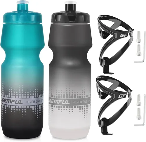 Vista 15 de GEMFUL Botellas de agua de ciclismo sin BPA, botella de ciclismo de 24 onzas, a prueba de fugas, para bicicleta de carretera, bicicleta, viajes