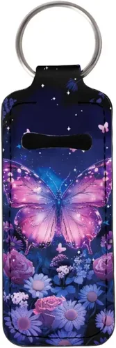 Vista 21 de Suobstales Chapstick - Llavero con clip en la manga de la bolsa para palillo labial, funda para bálsamo labial, protector de lápiz labial