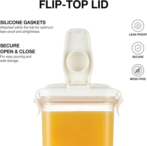 Vista 5 de LOCK & LOCK Jarra de agua para puerta del refrigerador, con asa, sin BPA (bisfenol A), jarra de plástico con tapa abatible, perfecta para hacer tés
