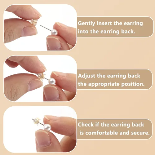 Vista 6 de 570 piezas de respaldos de goma para aretes, respaldos de silicona hipoalergénicos, respaldos de plástico transparentes para aretes, tope de bala