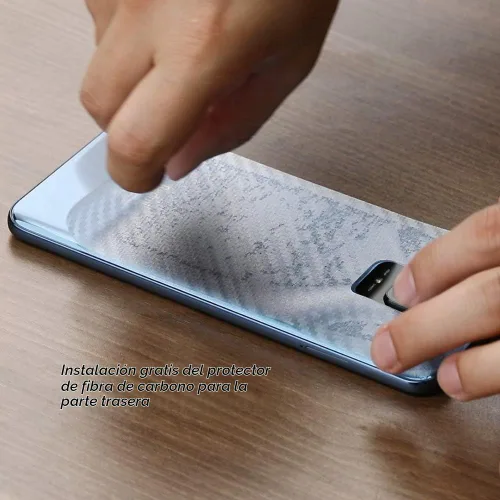 Vista 6 de Ibywind Protector de pantalla para Redmi Note 9, con 2 piezas de vidrio templado, 1 protector de lente de cámara, 1 película de fibra de carbono