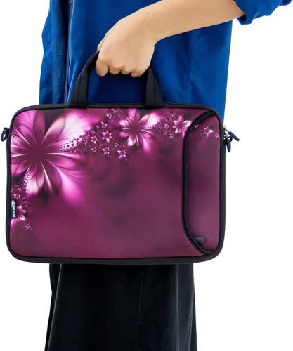 Vista 8 de RICHEN - Bolso cruzado con asa para laptops, iPads, libros electrónicos y tabletas infantiles, con bolsillo Flores