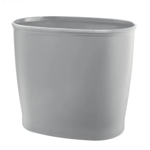 Vista 9 de mDesign - Papelera ovalada de plástico, moderna y de tamaño conveniente, para baño, cocina, cuarto de servicio, hogar, oficina, dormitorios., Negro