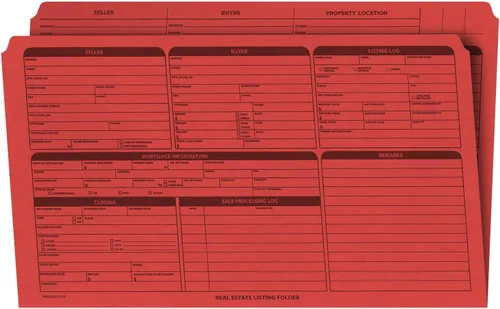 Vista 19 de NextDayLabels - Carpeta de listado de bienes raíces - Lista de panel derecho, preimpresa en cartulina duradera con lista de verificación de cierre