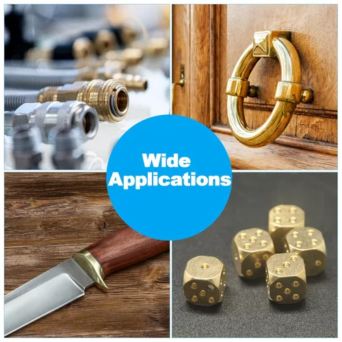 Vista 6 de Barra plana de latón, 1/4 "x 1" C360 Barra plana de latón C360, stock de molino de placa sólida