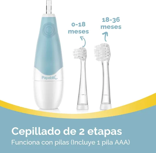 Vista 6 de Papablic BabyHandy Cepillo de Dientes Eléctrico Sónico para Bebés de 2 Etapas para Bebés y Niños Pequeños de 0 a 3 Años