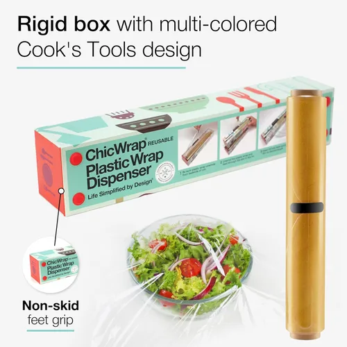 Vista 3 de Dispensador de envoltura de plástico triangular Chicwrap, Herramientas de cocinero