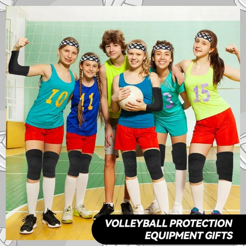 Vista 7 de 6 rodilleras de voleibol y manga de brazo, accesorios de voleibol, equipo de protección, antebrazo, codo, muñequera con almohadilla de protección
