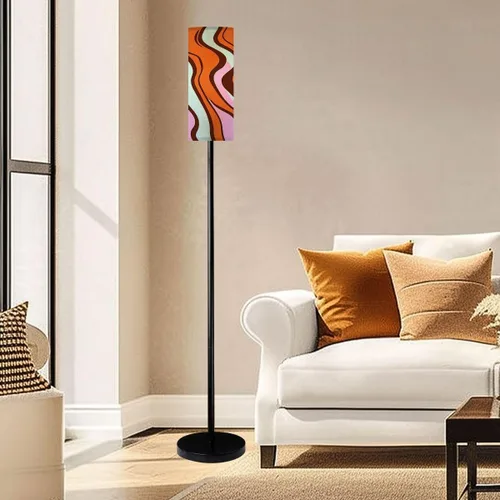 Vista 2 de Lámpara de pie para sala de estar, retro, años 60, 70, abstracto, vintage, ondulado, estilo psicodélico, estilo psicodélico, lámpara de pie