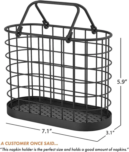 Vista 3 de HOMECLASS6 Servilletero negro – Servilleteros vintage para decoración de cocina de granja, soporte vertical de papel para mesas, bar o restaurante