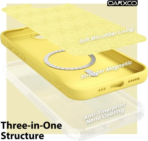 Vista 329 de oakxco Funda de silicona para iPhone 12 Pro Max, magnética, compatible con carga inalámbrica Magsafe, cubierta protectora de goma suave y delgada