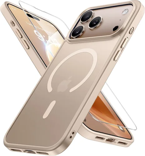 Vista 67 de Miracase - Funda magnética para teléfono 17 (compatible con MagSafe) con protector de pantalla de grado militar, funda mate translúcida antihuellas