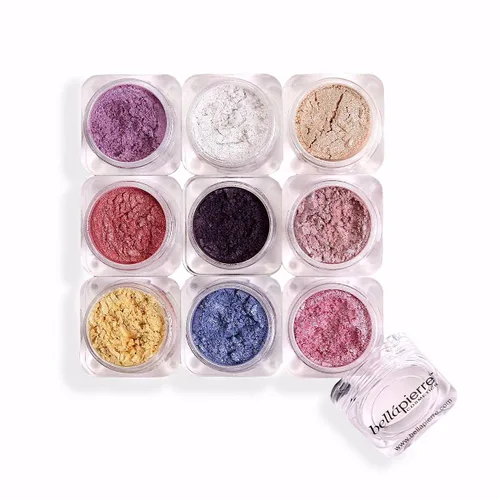 bellapierre Shimmer Powder 9 Stack | Sombra de ojos sin parabenos | Maquillaje de ojos vegano y libre de crueldad – 9 unidades – Astrid