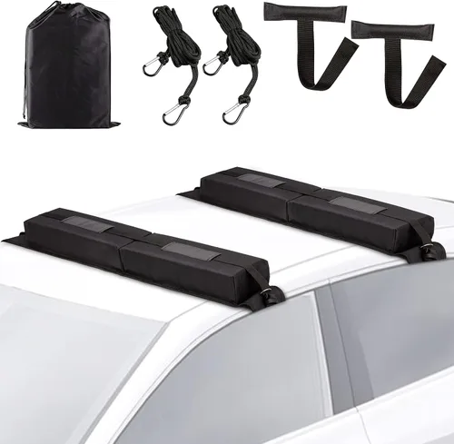 ZONETECH Almohadillas suaves para portaequipajes de techo, resistentes, uso con o sin barra transversal, antideslizantes, uso para kayak, tabla de