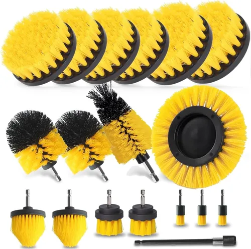 Juego de accesorios de cepillo de taladro de 18 piezas, cepillo de taladro