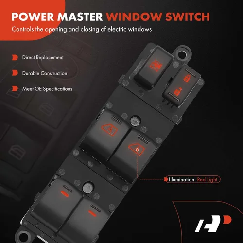 Vista 3 de A-Premium Interruptor de ventana eléctrica principal del lado del conductor delantero compatible con Nissan Pathfinder 2007 2008 2009 2010 2011 2012