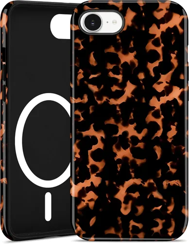 Vista 119 de Jusy Compatible with MagSafe Brown Tortoise Shell Print Phone Case for iPhone 7/8/SE, Amber Trendy Luxury Magnetic Soft TPU and Hard PC Protective
