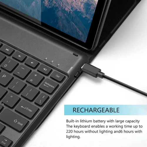 Vista 3 de Touchpad Xiaomi Redmi Pad 10.6 pulgadas lanzado 2022 Funda de teclado 2022, retroiluminación de 7 colores, teclado inalámbrico Bluetooth desmontable