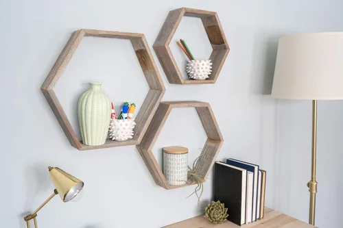 Vista 2 de BarnwoodUSA - Estantería de madera para colgar 100 % madera reciclada