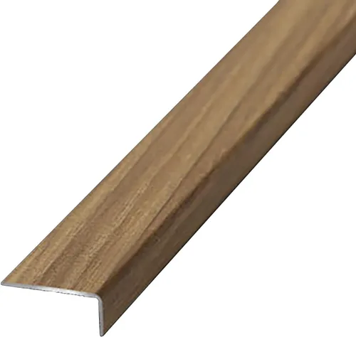 Vista 16 de DAKAJA Tira de transición de nariz de metal para escaleras, grano de madera, para interiores de 0.8 in de ancho, protectores de borde de madera