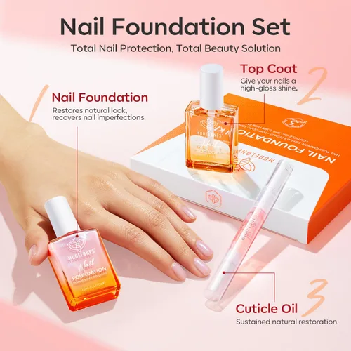 Vista 2 de modelones Fortalecedor de uñas de gel transparente, esmalte de uñas para cutículas, lápiz de aceite rosa para reparación de uñas dañadas, kit