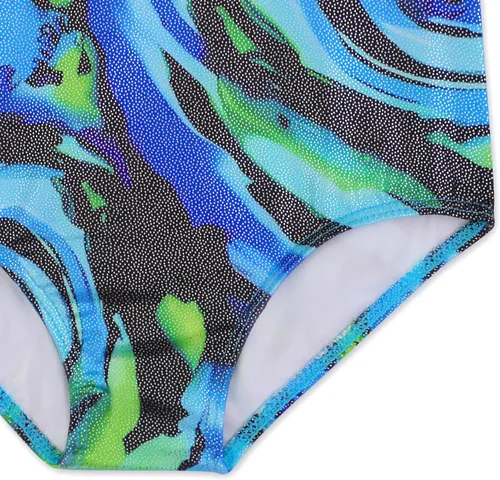 Vista 3 de Leotardos de gimnasia para niñas con diseño de unicornio rosa, morado, chispeante, ropa de bailes Activewear de secado rápido