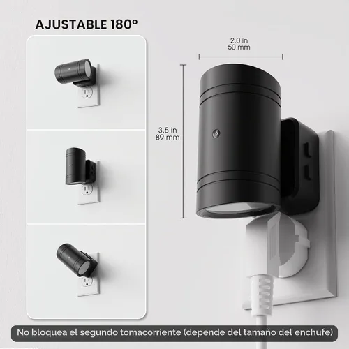 Vista 6 de Briignite - Luces nocturnas enchufables a la pared, luz nocturna LED moderna 3CCT