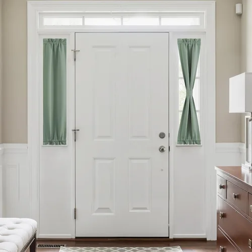 Vista 214 de NICETOWN Cortinas 100% opacas para puerta francesa, cortinas de privacidad para ventana, persianas de oscurecimiento de habitación de 25 x 64