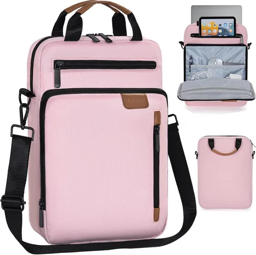 Vista 17 de TORIBIO Funda acolchada para portátil de 15 pulgadas Rosa