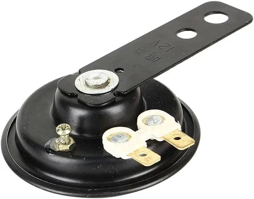 Vista 3 de Bocina de motocicleta, bocina redonda de 12 V, 105 db, bocina de 2.6 pulgadas de diámetro, bocina de automóvil resistente a la intemperie
