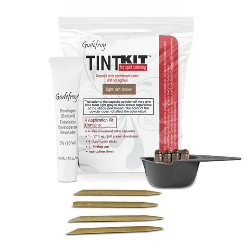 Vista 8 de Kit de Color de Cabello Godefroy para Coloración Localizada, Cubre las Canas, Marrón Oscuro, Kit de 4 Aplicaciones, Paquete de 1