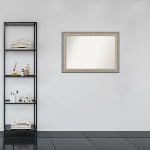 Vista 5 de Amanti Art Bathroom Mirror for Over Sink, Vanity Mirror, Wood Frame, Hangs Horizonally or Vertically, Bathroom Wall Decor, Non-Beveled