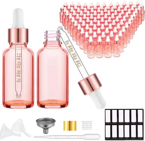 Vista 33 de PrettyCare Botellas con cuentagotas de vidrio para ojos de 2 onzas (2.1 onzas líquidas), paquete de 63 botellas gruesas vacías ámbar a granel