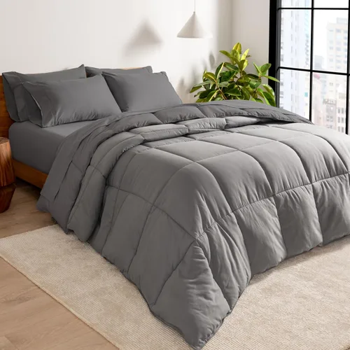 Vista 16 de Bare Home - Juego de edredón reversible en una bolsa y juego de sábanas - Individual - Alternativa al plumón - Suave - Juego de ropa de cama