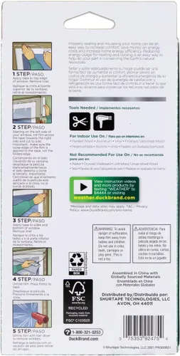 Vista 3 de Duck Kit de aislamiento de ventanas de marca – Kit de sellado de invierno para hasta 10 ventanas – Película retráctil enrollada se corta a medida