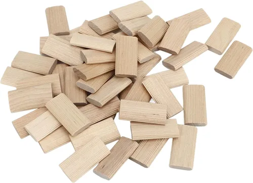 Vista 3 de Hyuduo Beech Tenon 50 unidades, 0.236 x 1.575 in pasadores de madera para montaje de muebles, fabricación de gabinetes y proyectos de carpintería
