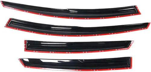 Vista 6 de Visor de ventana compatible con Ford Focus 2012-2018, protector de sol y lluvia acrílico tintado en humo, deflector de aire y ventilación de IKON