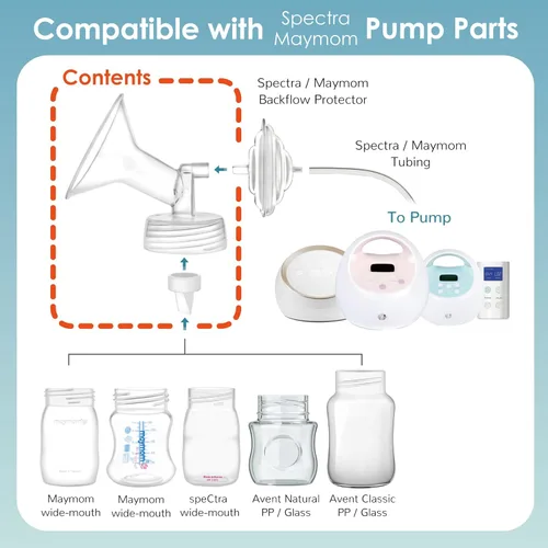 Vista 21 de Maymom Válvula de brida y pico de pato de 0.512 in compatible con Spectra S1 Spectra S2 Spectra 9 Plus Piezas de bomba Spectra no originales
