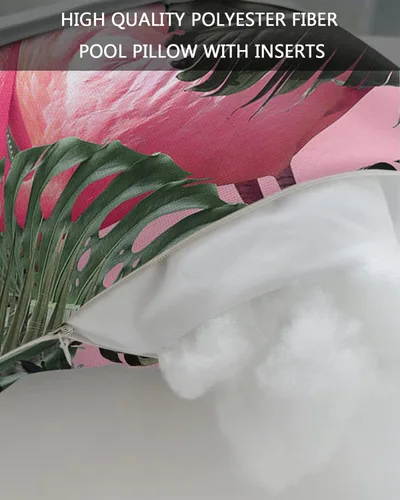 Vista 7 de Almohada reclinable para la cabeza con inserto, almohada lumbar colorida de flamenco con correa ajustable, almohadas de patio impermeables